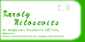 karoly milosevits business card